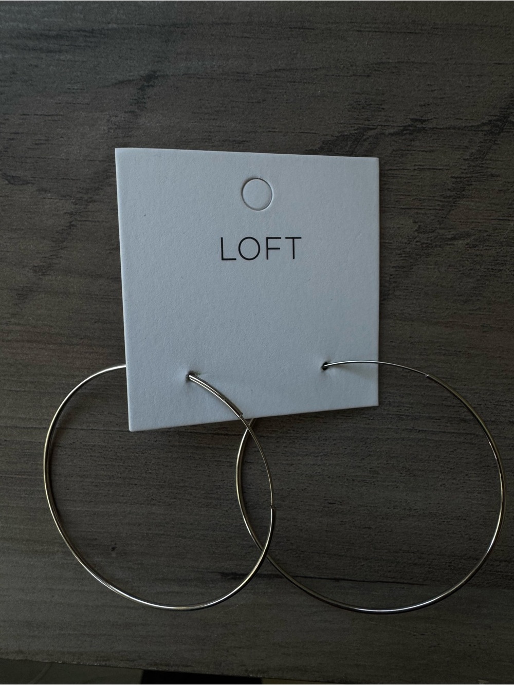 LOFT Silver Thin Hoop Earrings